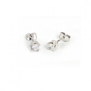 Orecchini Cubic Zirconia Mini In Argento Bianco