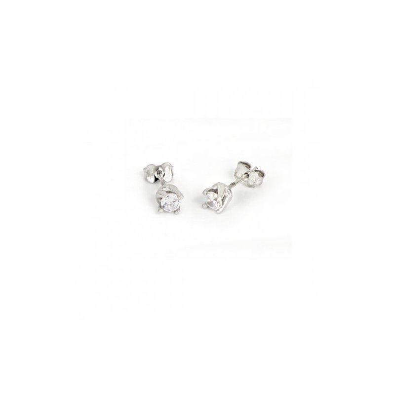 Orecchini Cubic Zirconia Mini In Argento Bianco