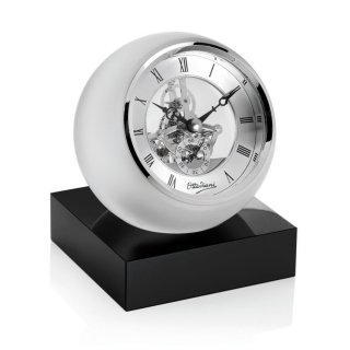 Orologio In Cristallo Diam.Cm.13 Base Cm.11,5X3