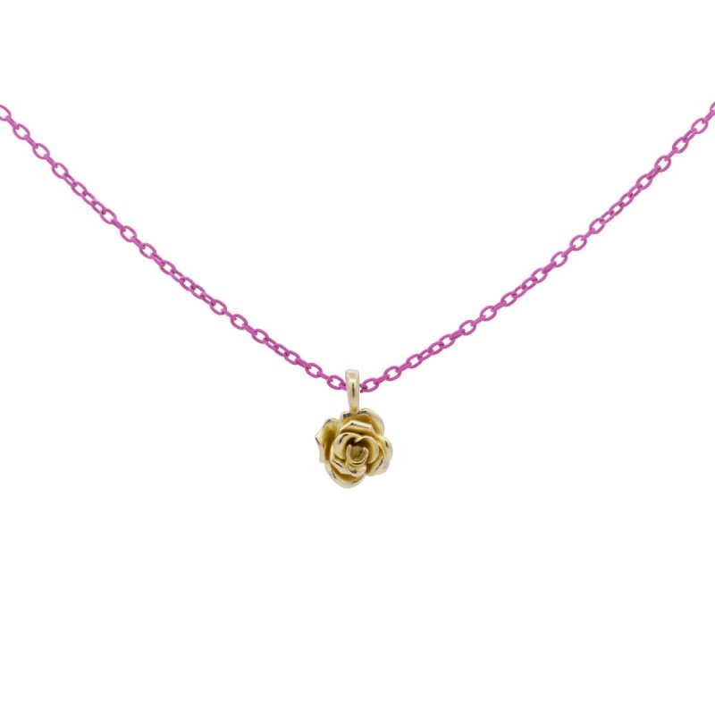 Girocollo Rosa Catena Con Vernice - Oro 18Kt