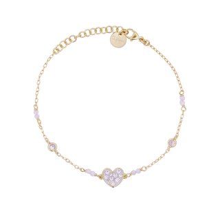 Bracciale Catena Castoni Cuore Small Pavè - Stardust Ten