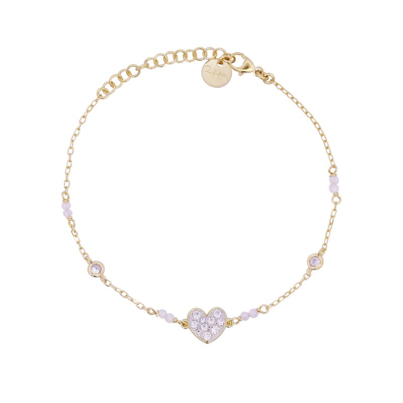 Bracciale Catena Castoni Cuore Small Pavè - Stardust Ten