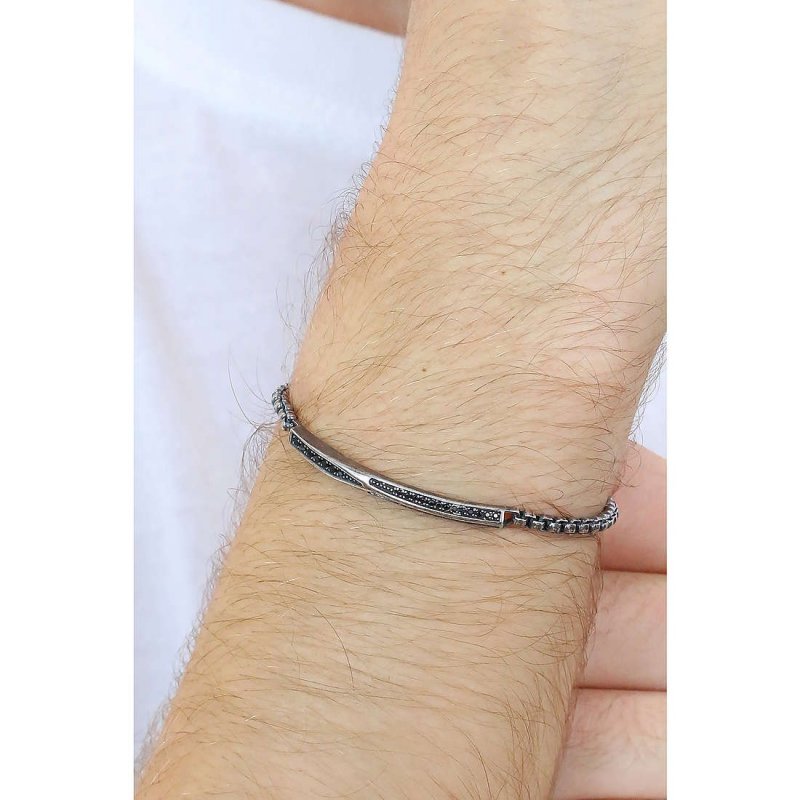 Bracciale Con Targa Uomo Argento 925 Gioiello Cesare Paciotti Tower Bridge Jpbr1538V