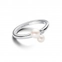 Anello Perle d'Acqua Dolce Coltivate e Punto Luce