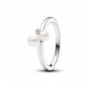Anello Perle d'Acqua Dolce Coltivate e Punto Luce