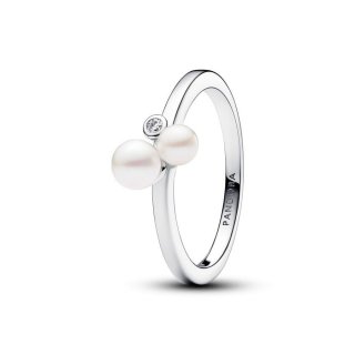 Anello Perle d'Acqua Dolce Coltivate e Punto Luce