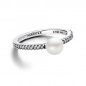 Anello Perla d’Acqua Dolce Coltivata e Pavè