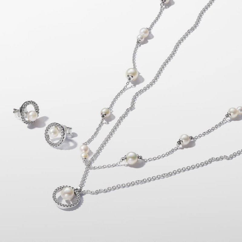 Orecchini Perle d’Acqua Dolce Coltivate e Pavè