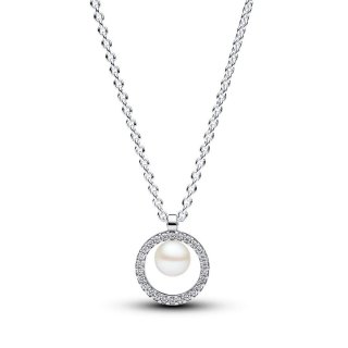 Collana con Perla d’Acqua Dolce Coltivata e Pavè