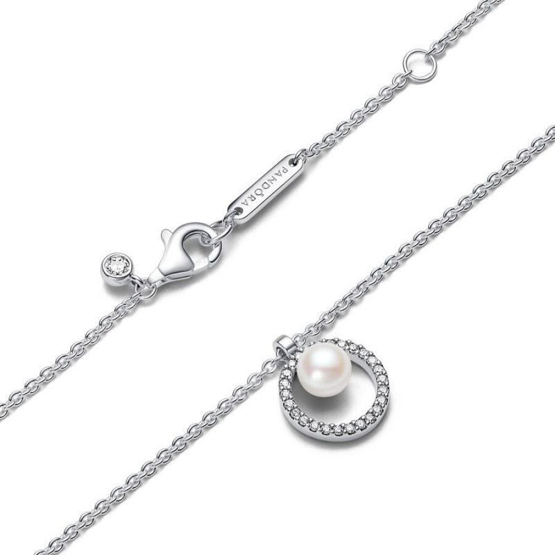 Collana con Perla d’Acqua Dolce Coltivata e Pavè
