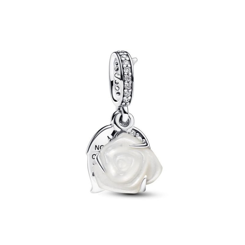 Charm Pendente Rosa Bianca