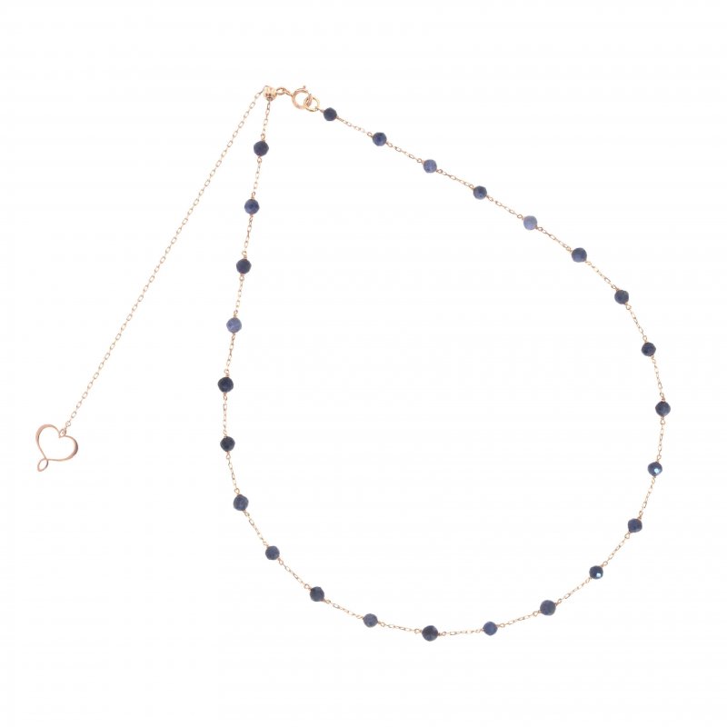 Maman Et Sophie - Girocollo 18Kt - Oro Rosa - Zaffiro