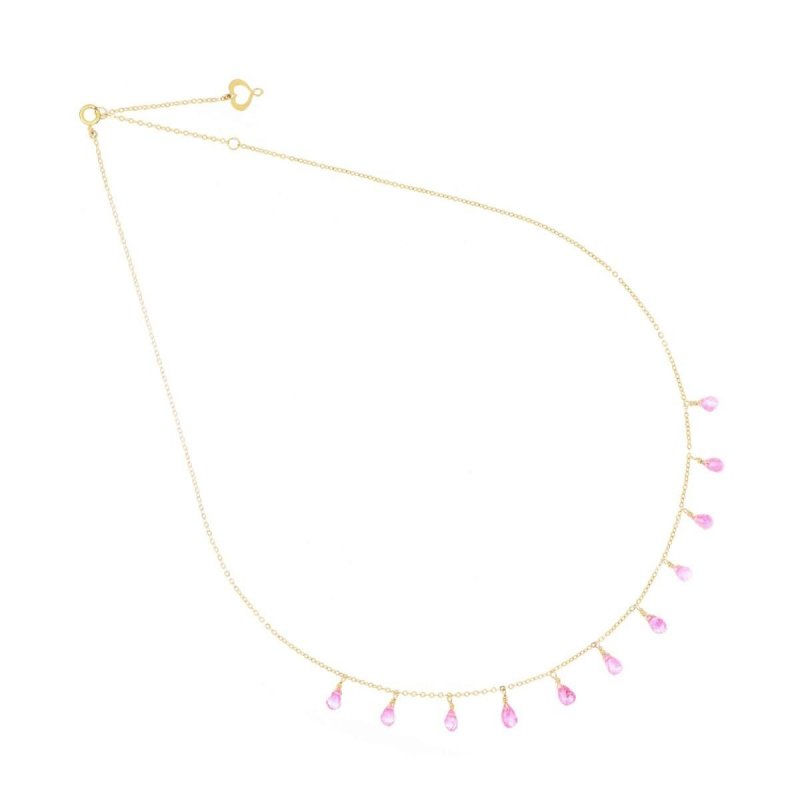 Maman Et Sophie - Girocollo Zaffiri Rosa - Oro 18Kt