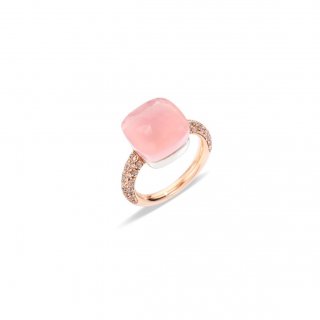 Pomellato - Anello Nudo Maxi - Oro Rosa - Quarzo Rosa