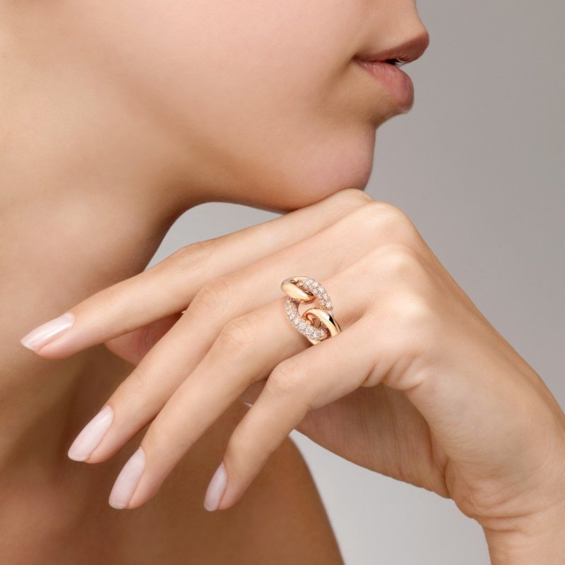 Pomellato - Anello Catene - Oro Rosa - Diamanti