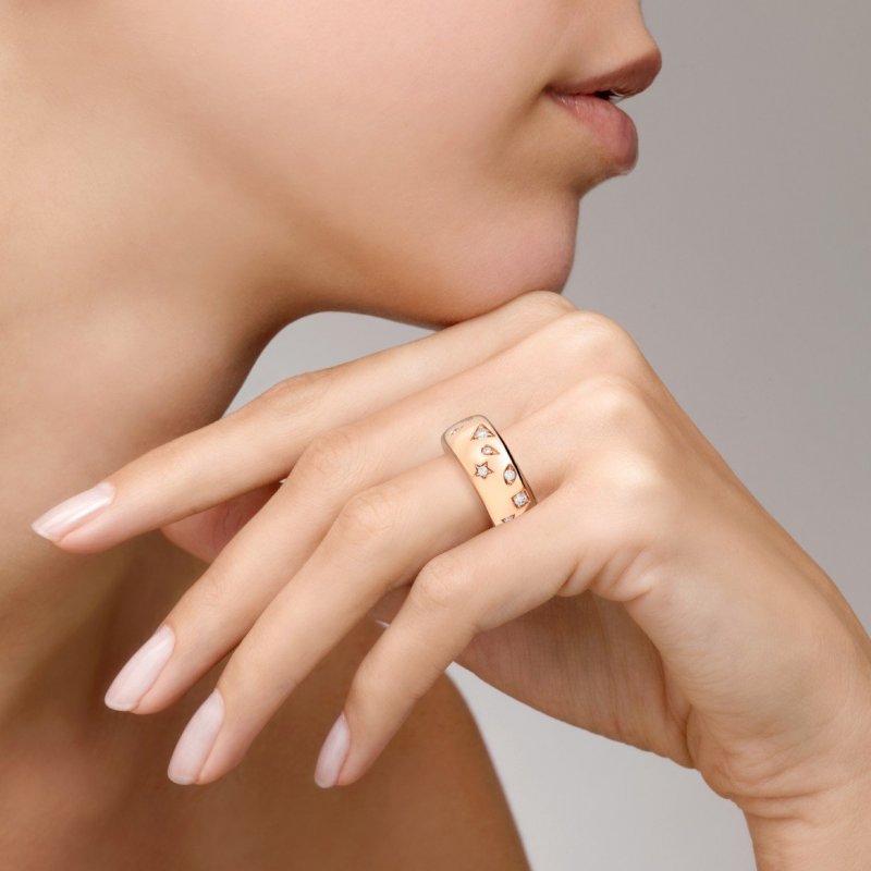 Pomellato - Anello Iconica Medium - Oro Rosa - Diamanti