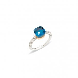 Pomellato - Anello Nudo Petit - Oro Rosa - Blu