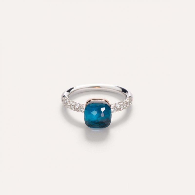 Pomellato - Anello Nudo Petit - Oro Rosa - Blu