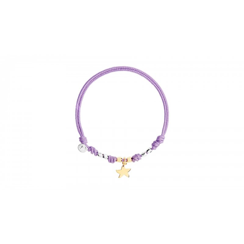 Dodo - Bracciale Cordino Stellina - Oro Giallo - Argento