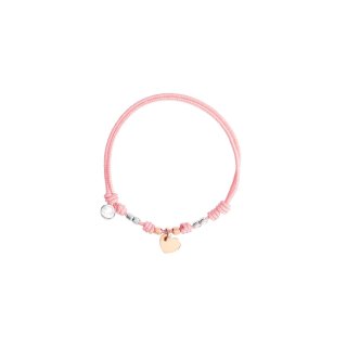 Dodo - Bracciale Cordino Cuore - Oro Rosa - Argento