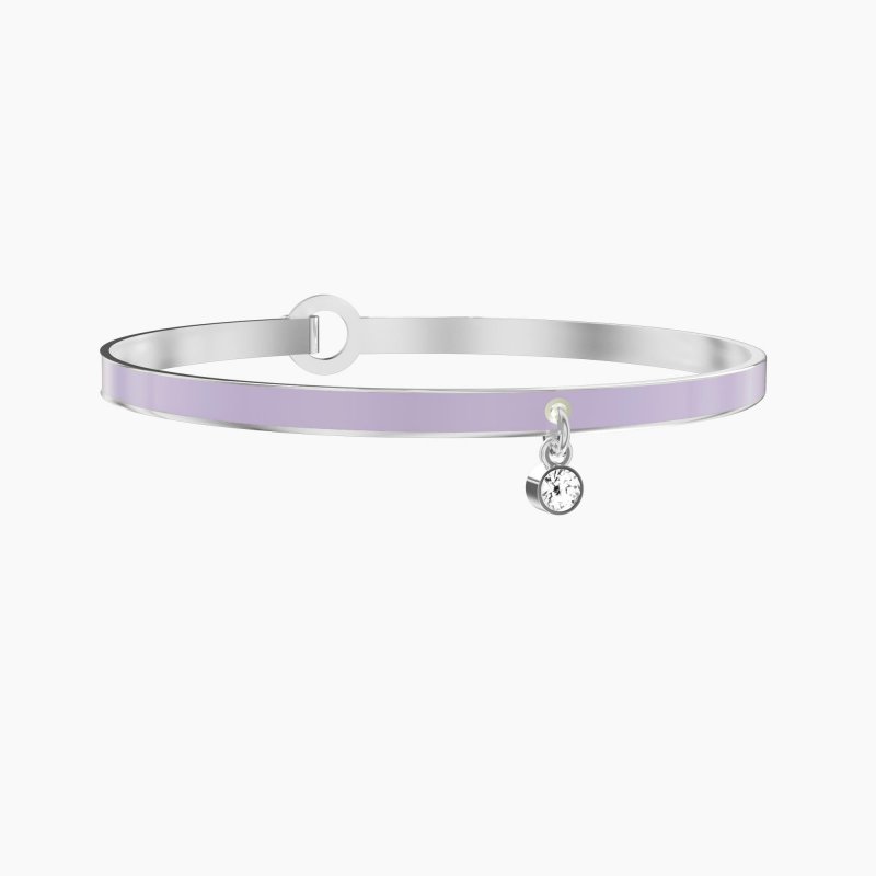 Kidult - Bracciale Rigido - Smalto Viola - Cristallo