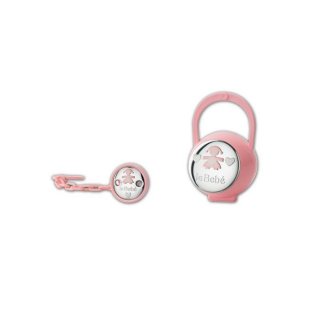 Le Bebe' - Kit Porta-Ciuccio Sagoma Bimba - Plastica - Argento