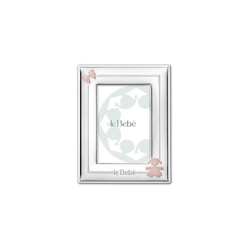Le Bebe' - Cornice Sagoma Bimba - Argento Pvd - 10X15 Cm