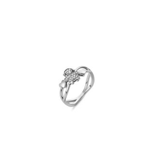 Le Bebe' - Anello Girocuore - Oro Bianco - Diamanti