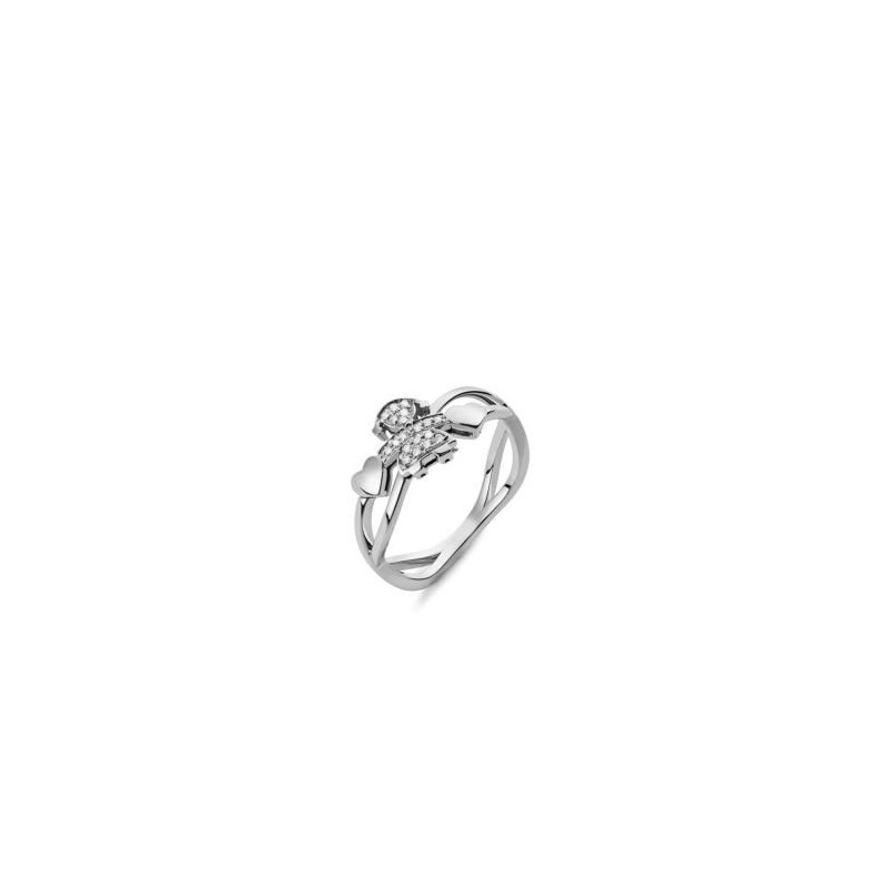 Le Bebe' - Anello Girocuore - Oro Bianco - Diamanti