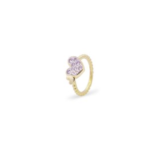 Anello Cuore Pavè Oversized E Cuoricino - Stardust Ten
