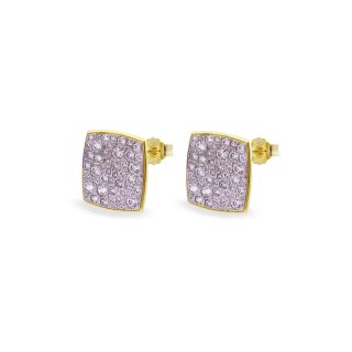 Orecchini Lobo Quadrato Pavè Oversized - Stardust Ten