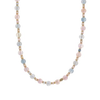Alisia - Collana In Argento 925 - Morganite - Perle