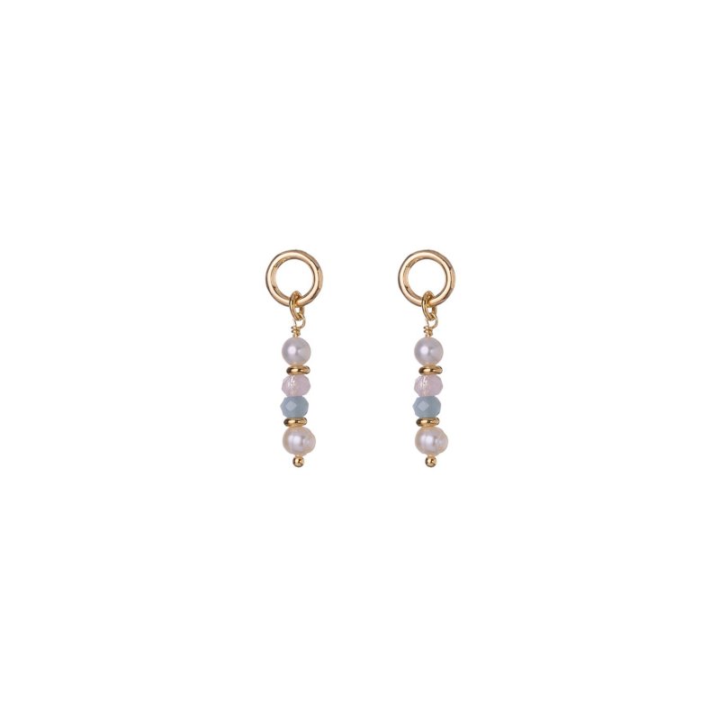 Alisia - Orecchini In Argento 925 - Morganite - Perla