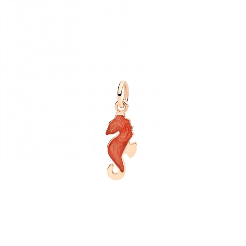 Dodo - Ciondolo Cavalluccio Marino - Oro Rosa - Arancio