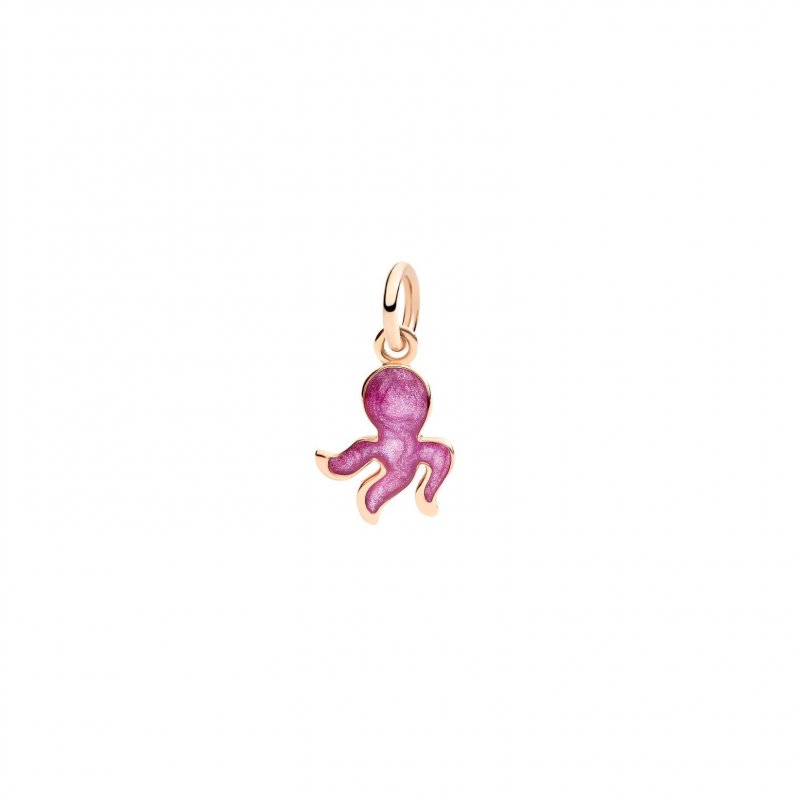 Dodo - Ciondolo Polpo - Oro Rosa 9K - Smalto Perlato