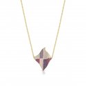 Sogni - Collana Rombo Oro Giallo - Zirconi Magenta, Rosa, Viola