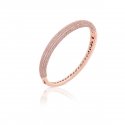Sogni - Bracciale Rigido Oro Rosa - Zirconi Rosa - Eleganza Femminile