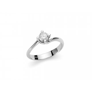 Miluna - Anello Solitario - Oro Bianco - Diamante