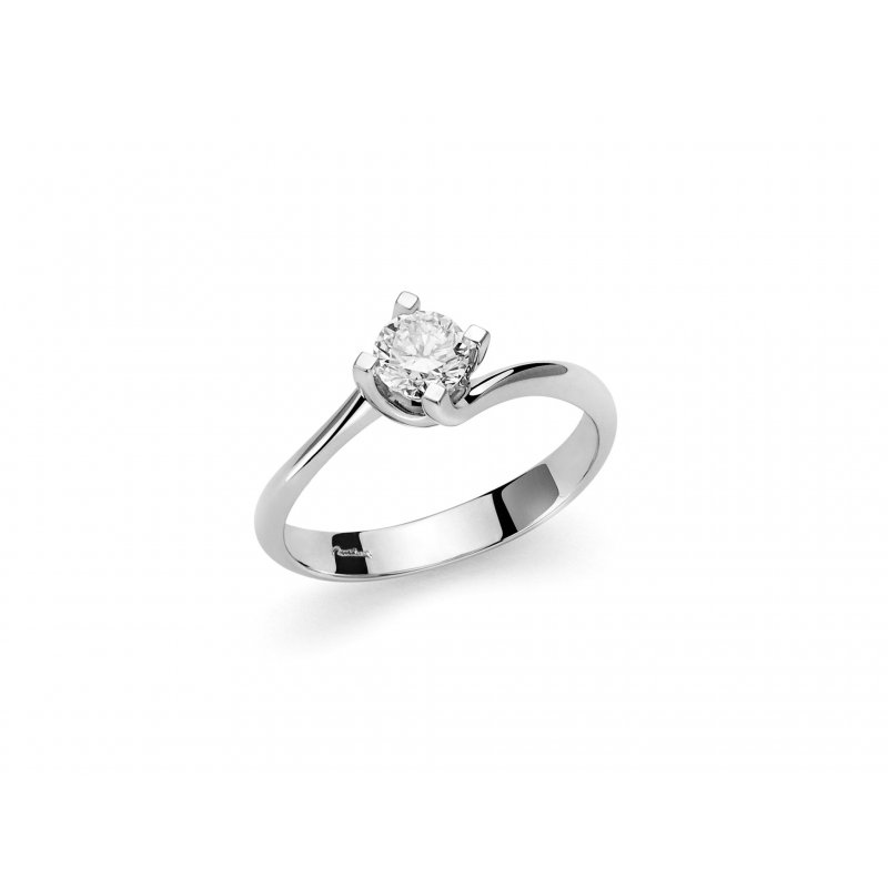 Miluna - Anello Solitario - Oro Bianco - Diamante