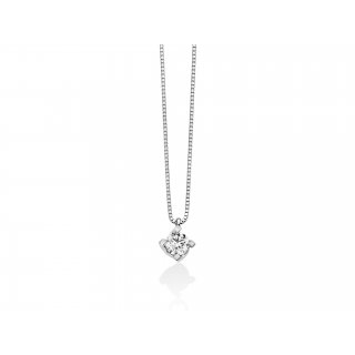 Miluna - Collier Punto Luce - Oro Bianco - Diamante
