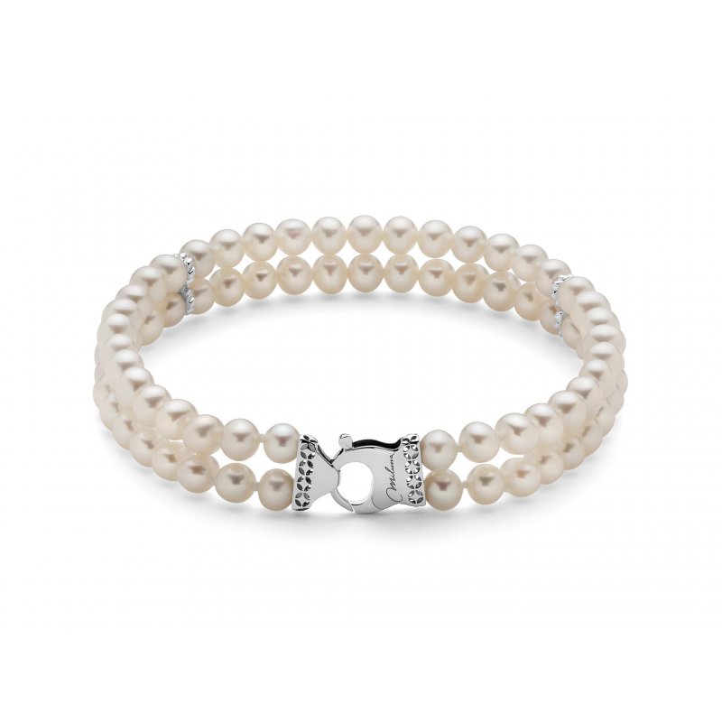 Miluna - Bracciale Perle Oriente - Oro Bianco