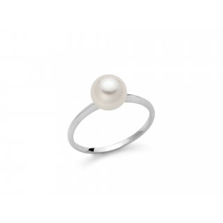 Miluna - Anello Perla Oriente - Oro Bianco