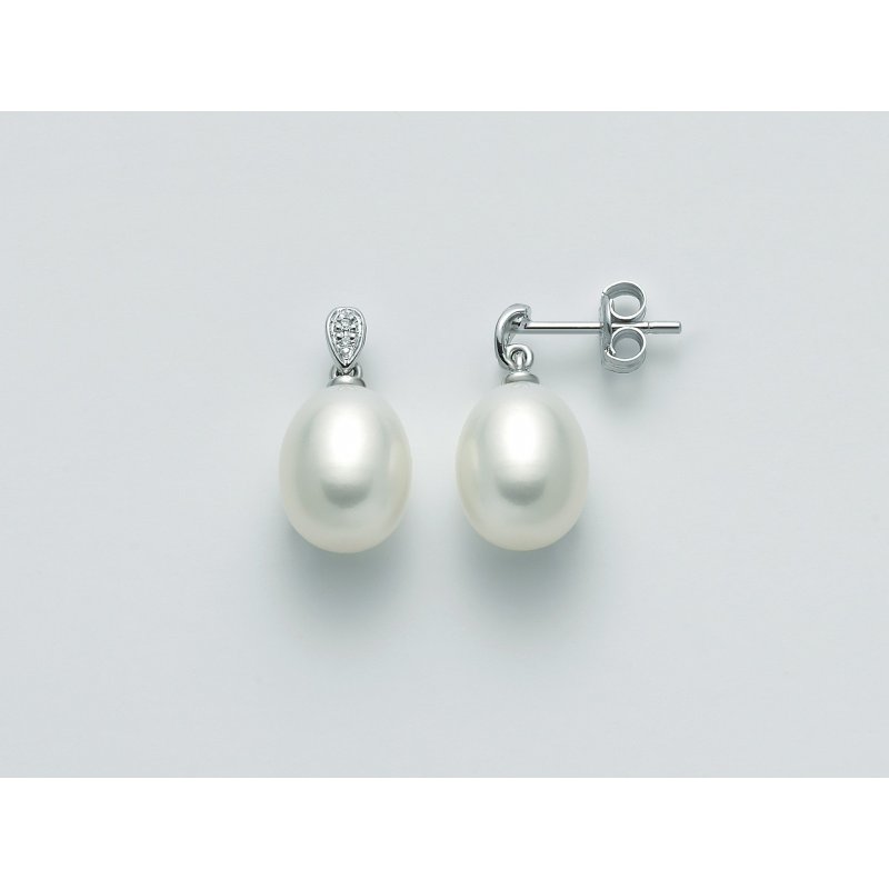 Miluna - Orecchini Perle Gemelle - Oro - Diamanti