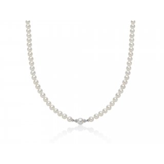 Collana Di Perle Oriente E Dettagli In Oro Bianco