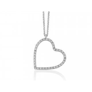 Miluna - Collana Cuore - Argento - Diamanti