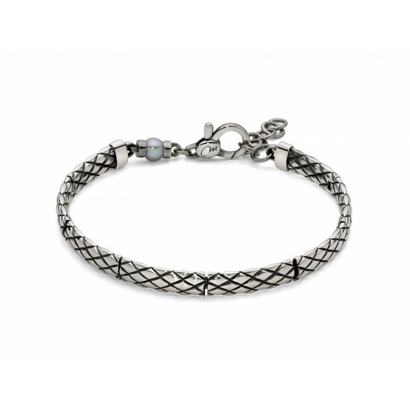 Miluna Uomo - Bracciale Argento - Motivo A Incrocio