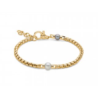 Miluna Uomo - Bracciale Argento Dorato - Perla