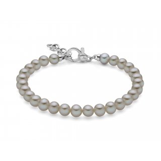 Miluna Uomo - Bracciale Perle Grigie - Argento