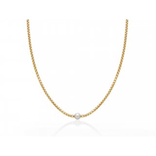 Miluna Uomo - Collana Argento Dorato - Perla