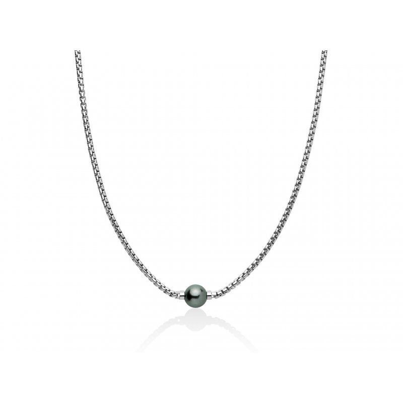 Miluna Uomo - Collana Argento - Perla Tahiti
